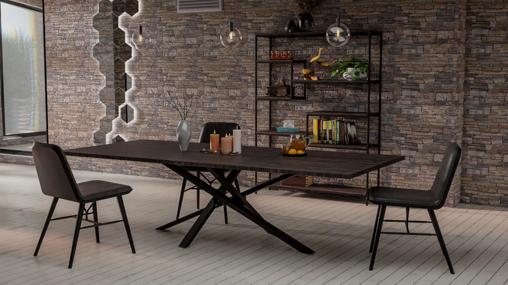 Gambe del tavolo Jimmy nero,180x80x72 cm