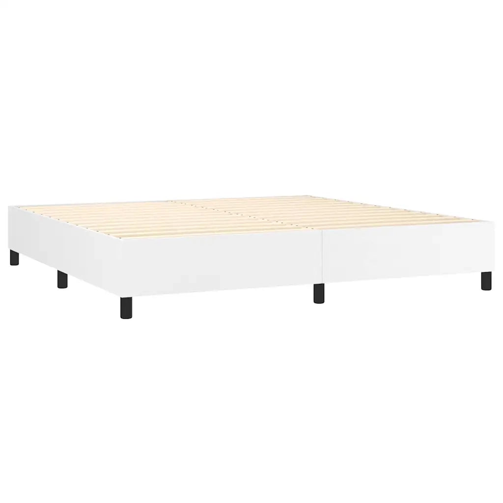 Giroletto a Molle con Materasso Bianco 200x200cm in Similpelle 3128932