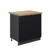 Mobile lavello cucina Fame-Line Nero rigato/Antracite 80 cm, PL Rovere Vicco