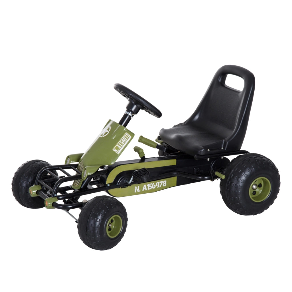Go-Kart a Pedali con Freno a Mano ¨C Xylo ¨C Sedile Regolabile Verde 99x65x56cm