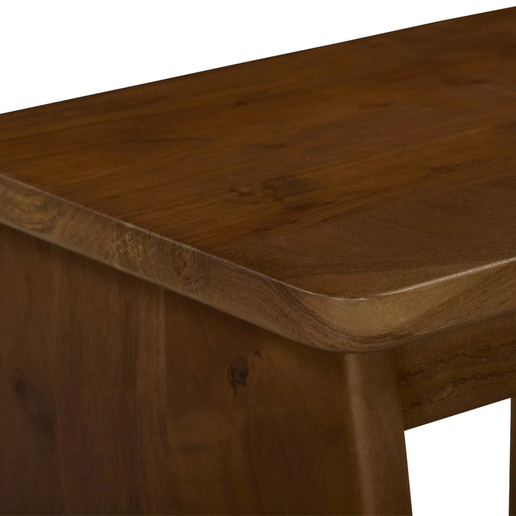 Set di 2 comodini esotici in legno di acacia, noce