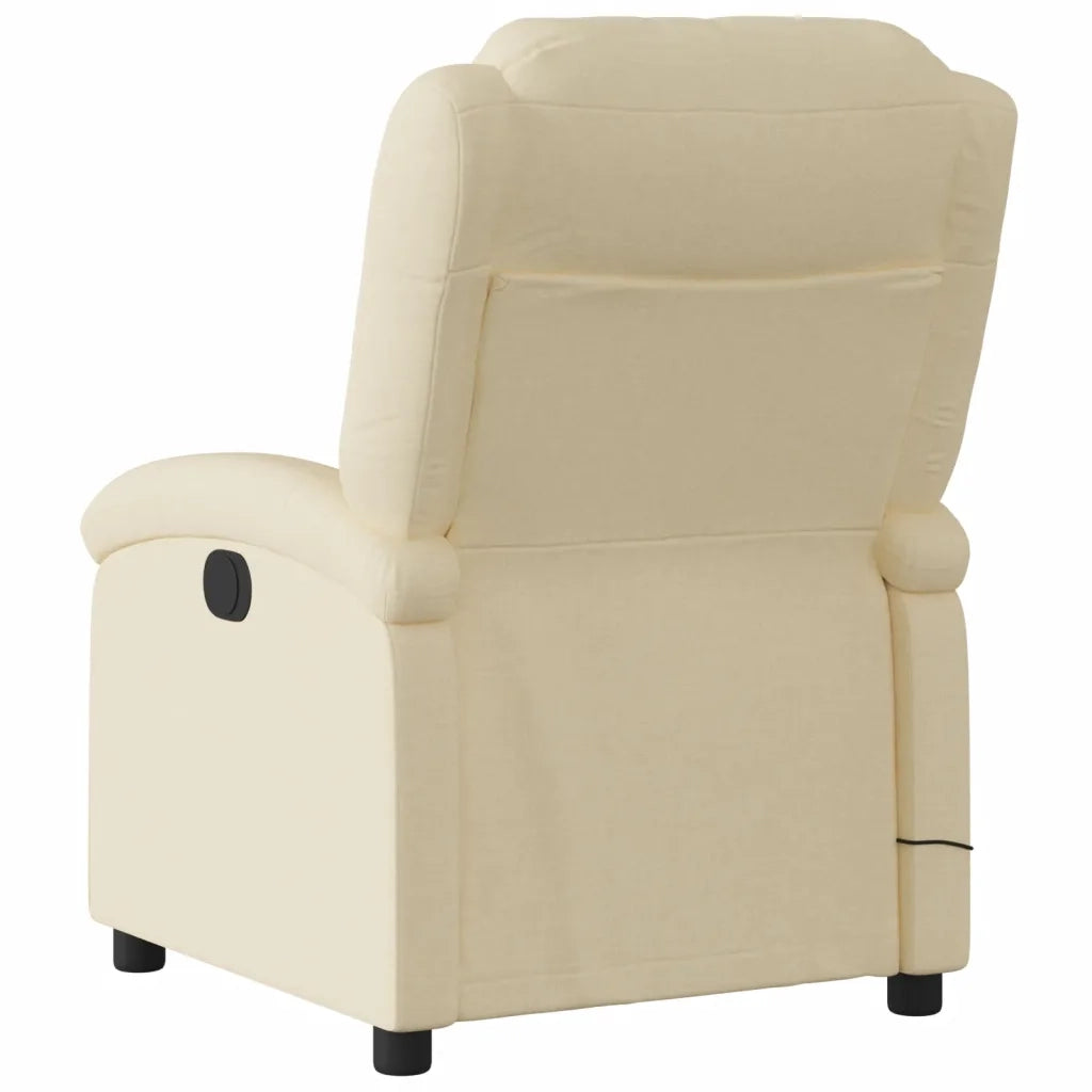 Divano Sedia-Poltrona Reclinabile Massaggiante Elettrica Crema in Tessuto 877221