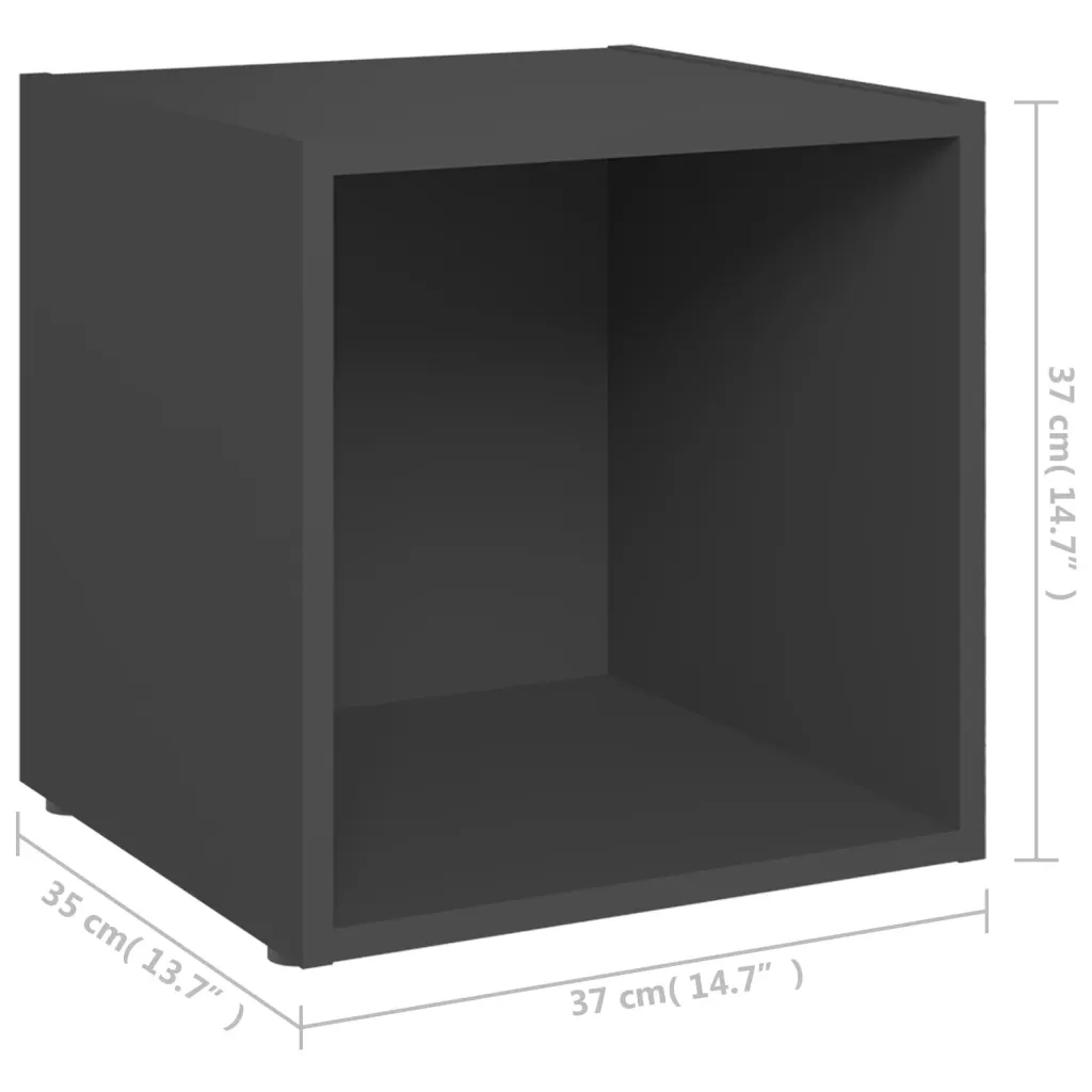 Mobili Porta TV 2 pz Grigi 37x35x37 cm in Legno Multistrato 805505