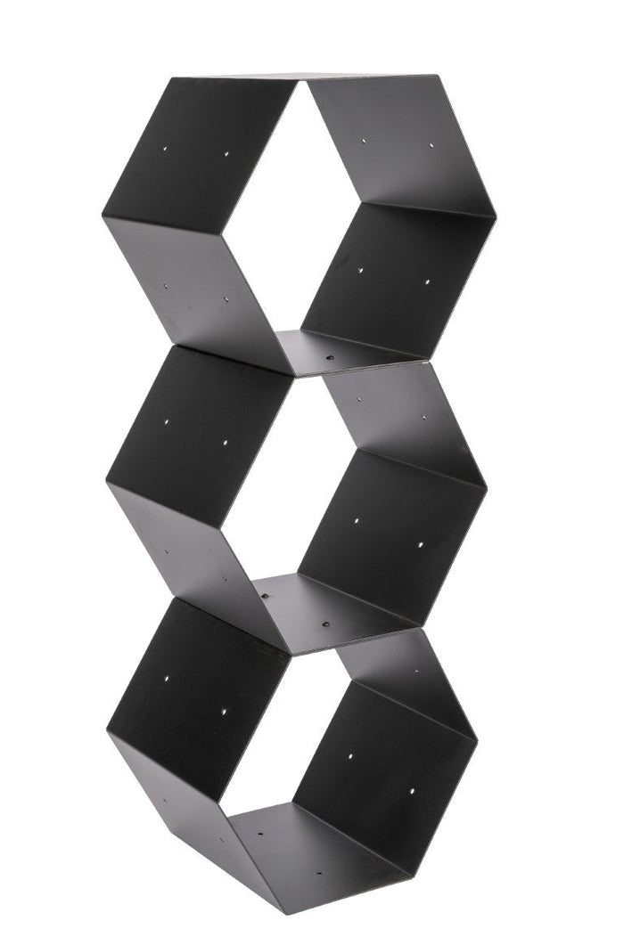 Portalegna per Camino 40x30x35cm in Ferro Verniciato Nero Opaco