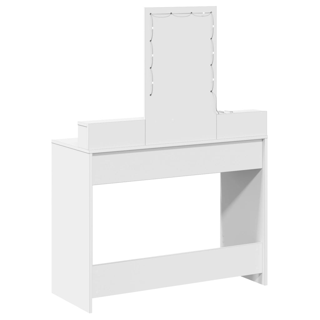 Tavolo da trucco con luci a LED Bianco 100x41x140 cm