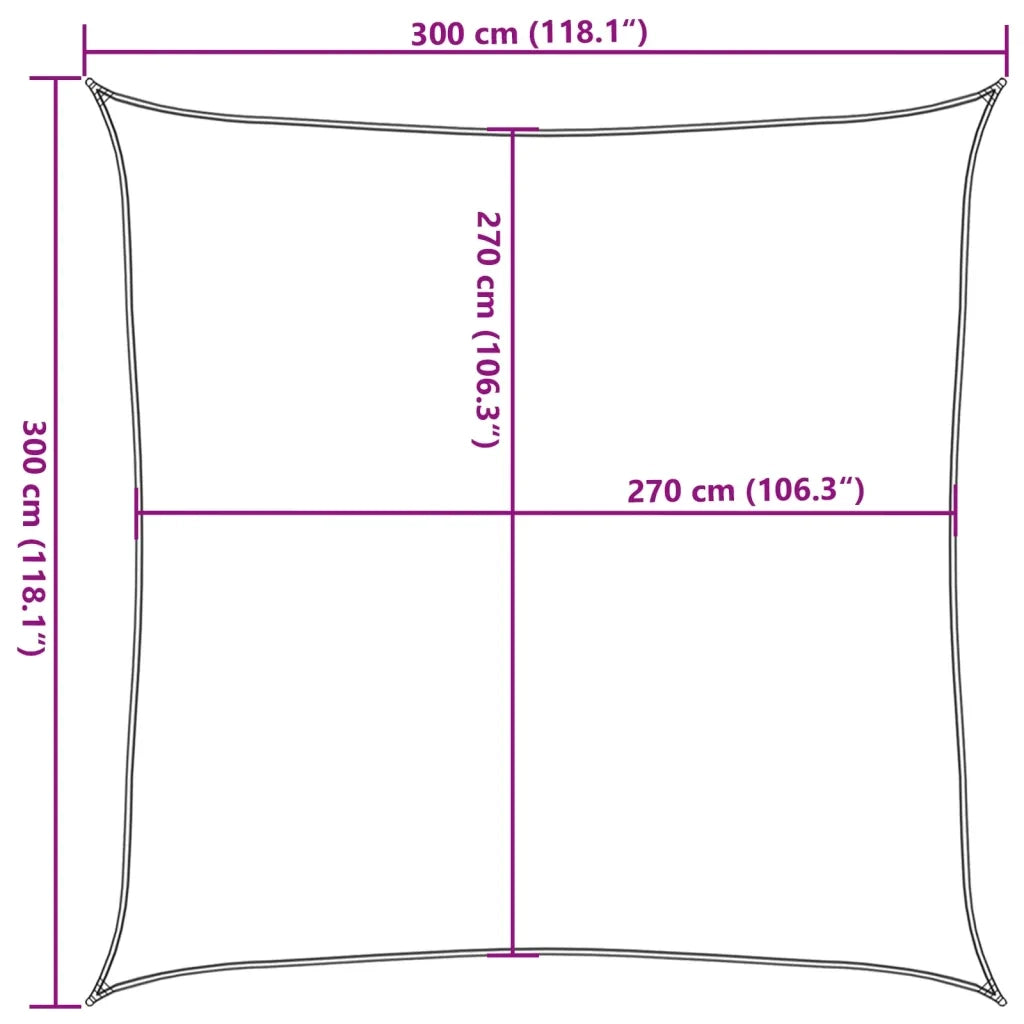 vidaXL Vela Parasole 160 g/m² Quadrata Blu 3x3 m in HDPE