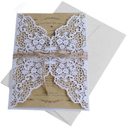Set di 10 inviti di nozze in cartoncino laser tagliato con carta da stampare e buste, cartoncino, inviti di nozze, fidanzamento, compleanno, Madre, 10 pezzi.