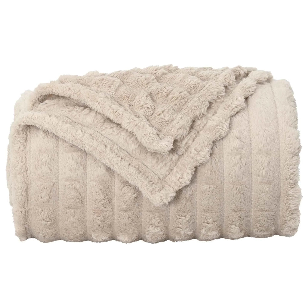 Coperte da Pile 6 pcs Beige 200 x 150 cm Panno 42016866