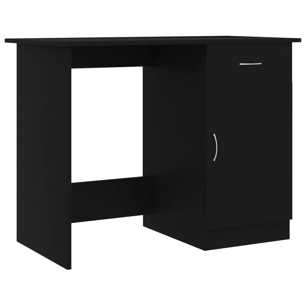 Scrivania tavolo postazione di lavoro mobile per computer studio 100 x 50 x 76 cm legno ingegnerizzato nero 02_0023889