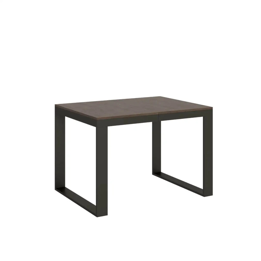Tavolo allungabile 120/224x90 cm Tecno Evolution colore noce telaio e gambe antracite