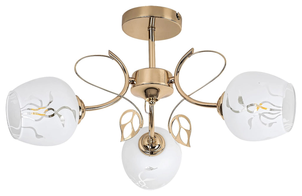 Plafoniera classica Fauna Rabalux 3xE27 oro/bianco 56cm