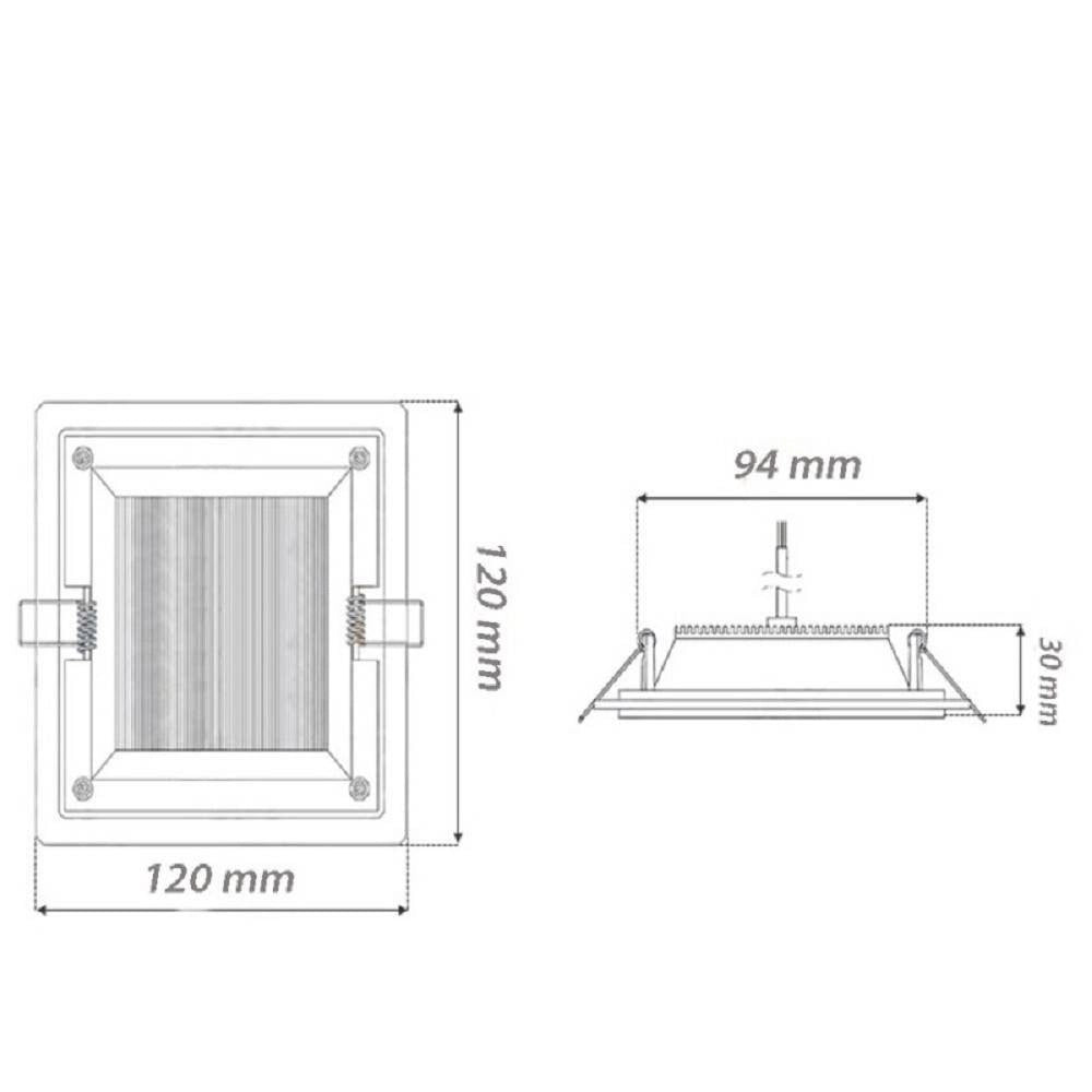 Trade Shop - Pannello Led Slim Incasso Bordo In Vetro 9 W Cct Tre Colorazione Luce P-94e-q3c -