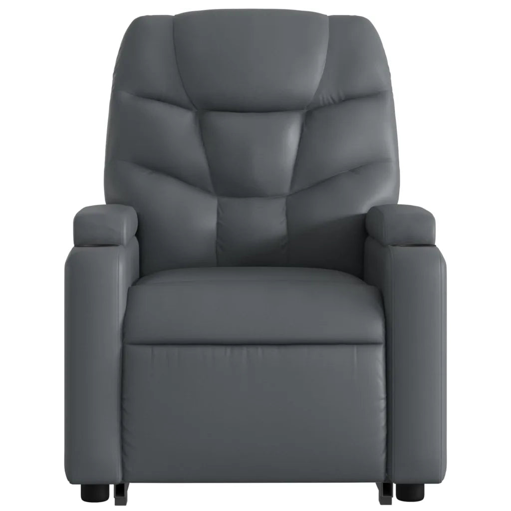 Poltrona Alzapersona Reclinabile Grigio in Similpelle 3204661