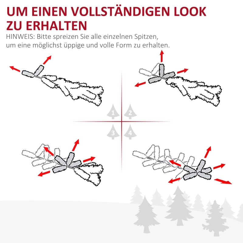 Albero di Natale artificiale, abete artificiale, con stella di Natale e supporto inclusi, 1,5 m, verde
