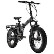 SHARP BASEL (BK-FM02E-B) FOLDABLE FAT E-BIKE (BLACK) - BICICLETTA ELETTRICA - RUOTE 20"X4" - MOTORE 250W 36V - BATTERIA 36V 13AH CERTIFICATA - TELAIO IN ALLUMINIO - AUTONOMIA FINO AD 50KM - FORCELLA AMMORTIZZATA