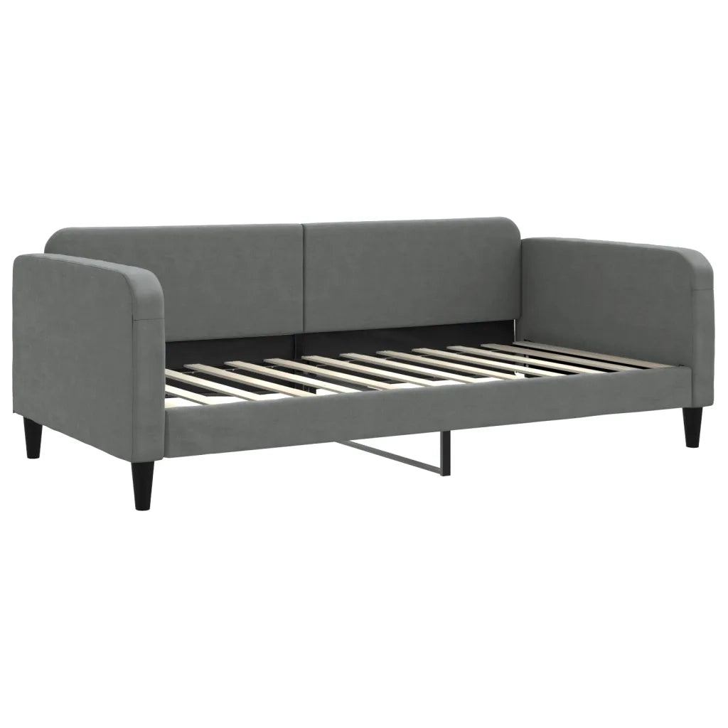 Divano Letto Estraibile Cassetti Grigio Scuro 100x200cm Tessuto 3196876
