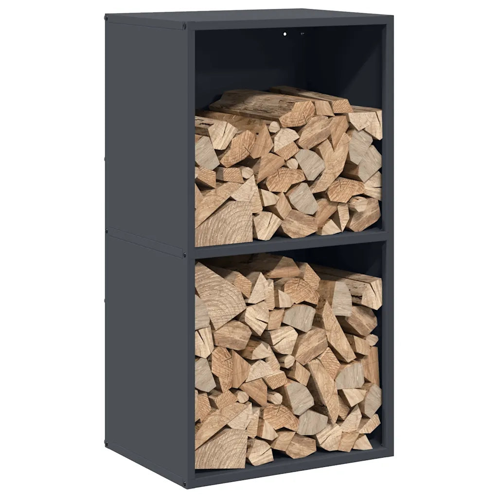Rastrelliera per Legna da Ardere Antracite 40x30x75 cm 864193