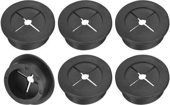 Cavo di passaggio 32mm - Gomma - Organizzatore fili silenzioso - Protezione flessibile del cavo - 6 pezzi - Materiale duraturo - Passaggio cavo