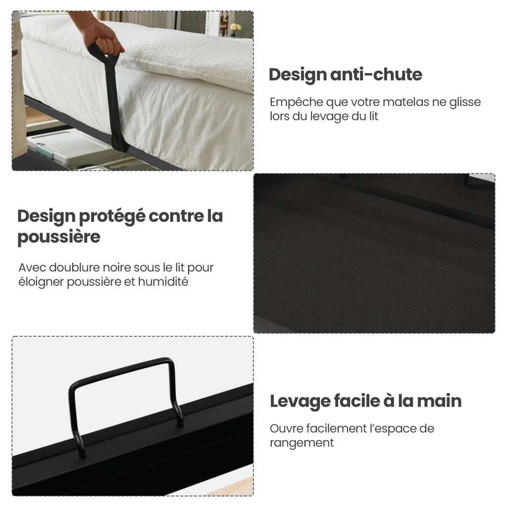 Letto Contenitore Singolo 90 × 190 cm con Vano Contenitore; senza Materasso; Velluto Rosa