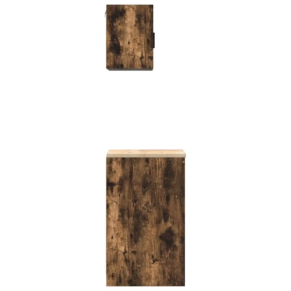 Armadi da Garage 2 pz Rovere Fumo in Legno Multistrato CFW6614996