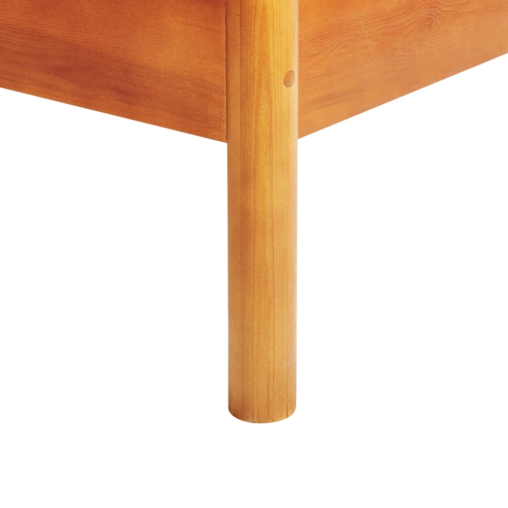 Letto in legno di pino chiaro 180 x 200 cm con testiera a doghe in stile rustico minimalista