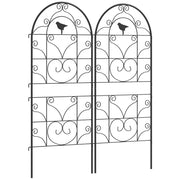 Griglia per piante rampicanti in metallo 2 pezzi ¨C zephmum ¨C nero 50x120 cm
