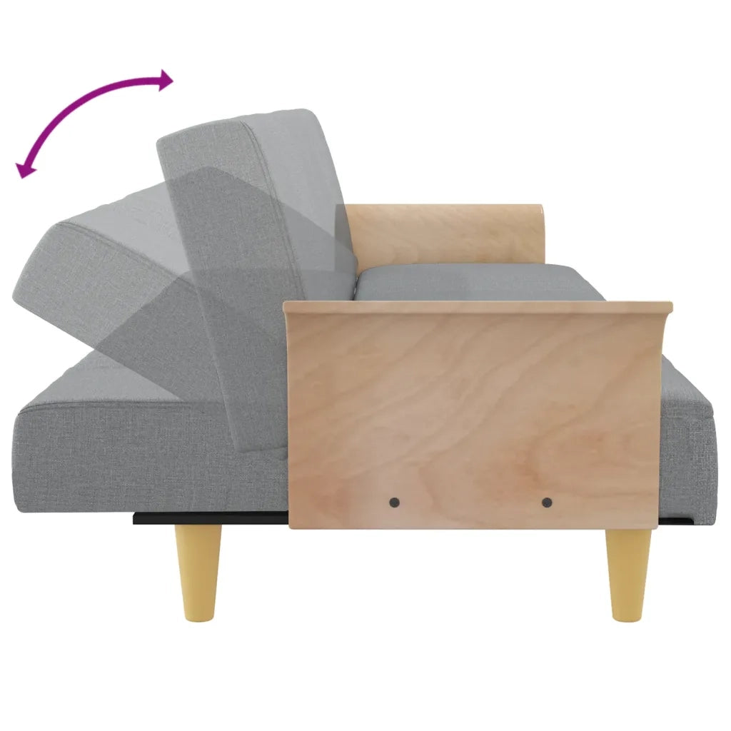 Divano letto | Sof¨¤ letto | Letto singolo con Braccioli Grigio Chiaro in Tessuto