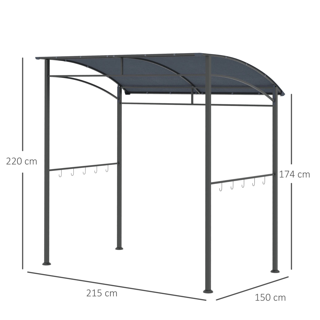 Pergola da Giardino con Griglia ¨C Zephmum ¨C Grigio 215x150x174/220 cm