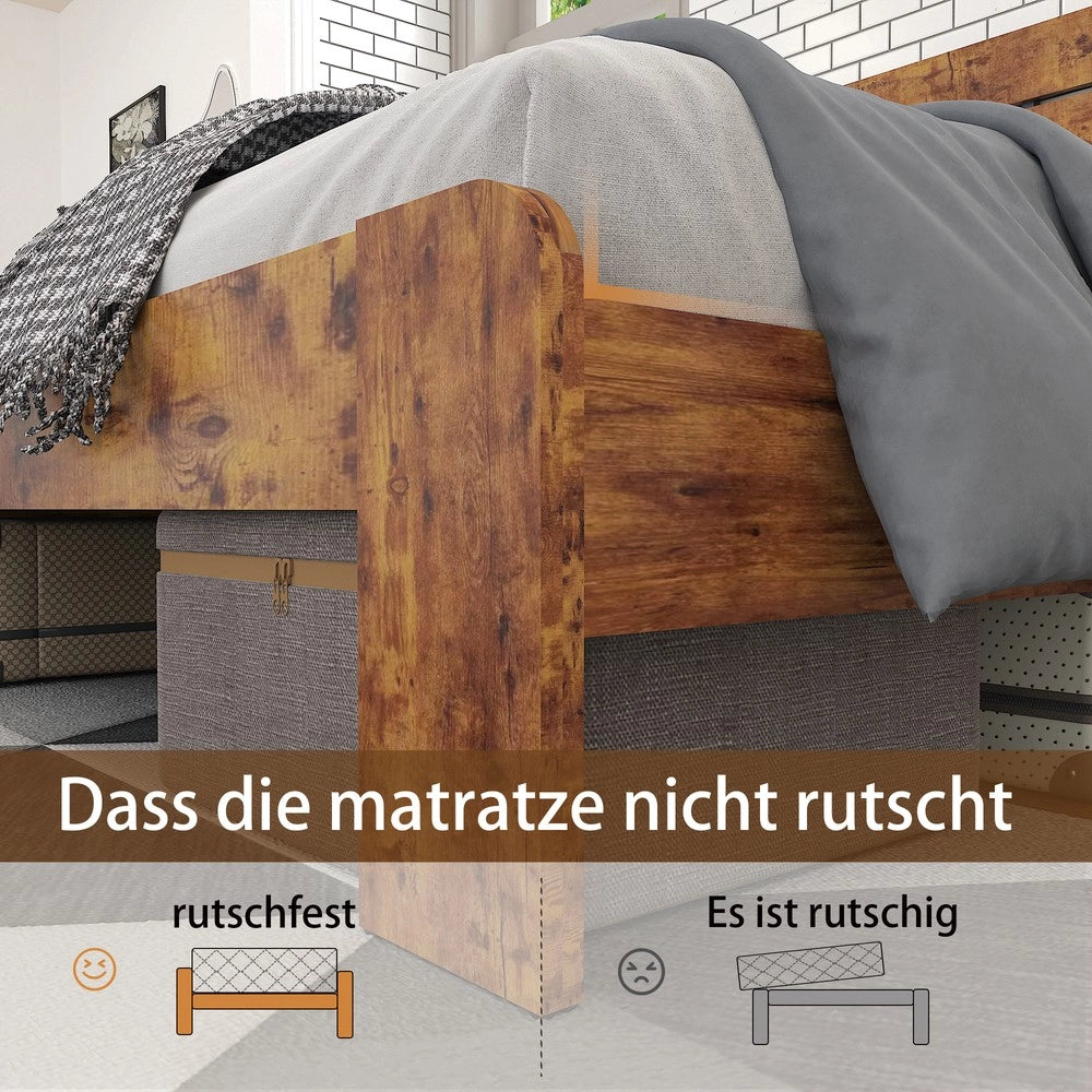 Letto Matrimoniale in Legno con Testiera Alta ¨C MINIMAL ¨C 140x200