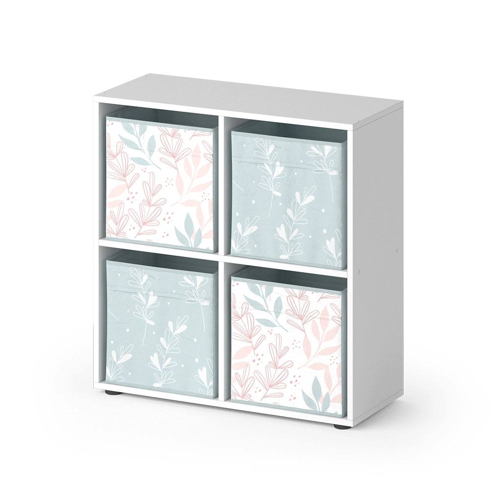 Vicco Scaffale Bianco 72.6 x 72 cm con 4 scatole pieghevoli opt.1
