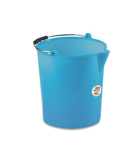 Secchio acqua in polietilene con becco e Manico 17 litri blu