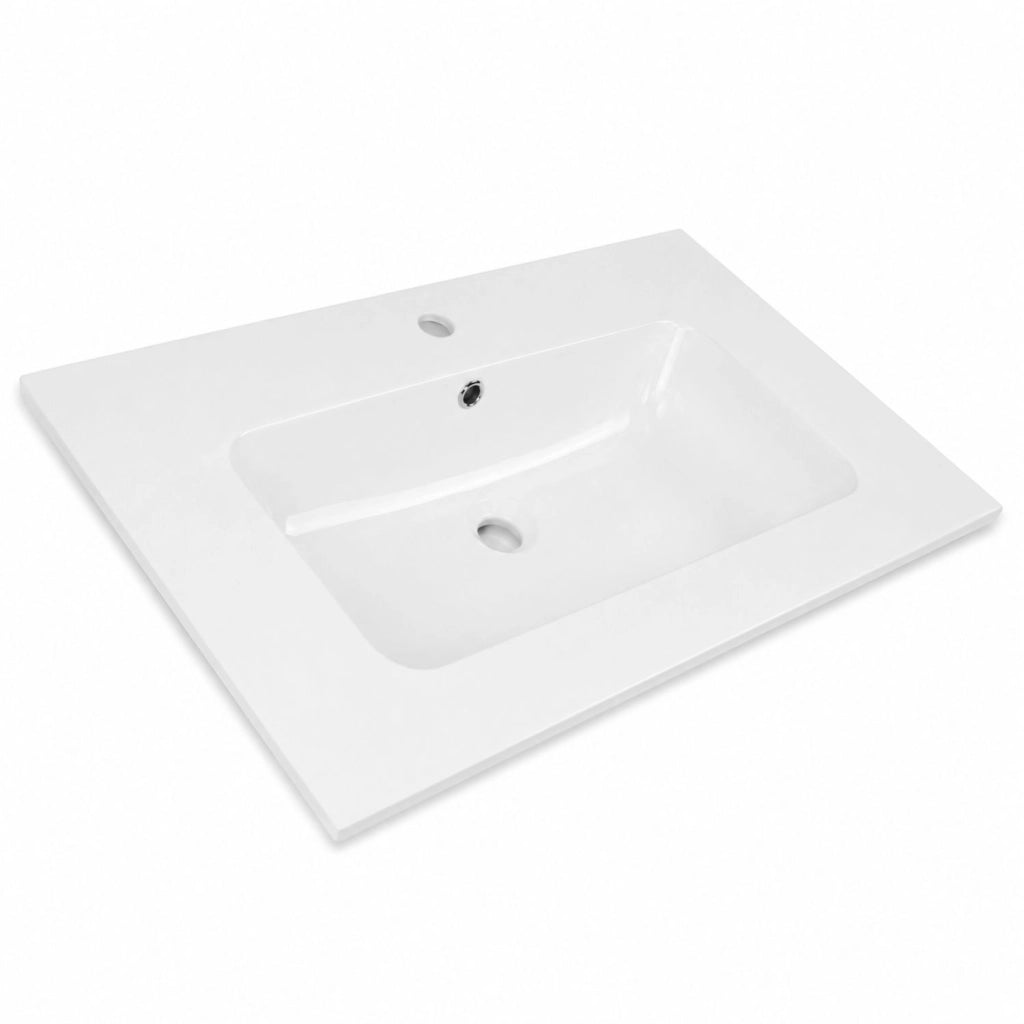Lavabo da incasso in mineral marmo bianco 81x46 cm elegante e funzionale per mobile bagno *** confezione 1