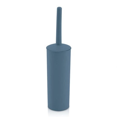 Scopino wc da appoggio blu in plastica con portascopino