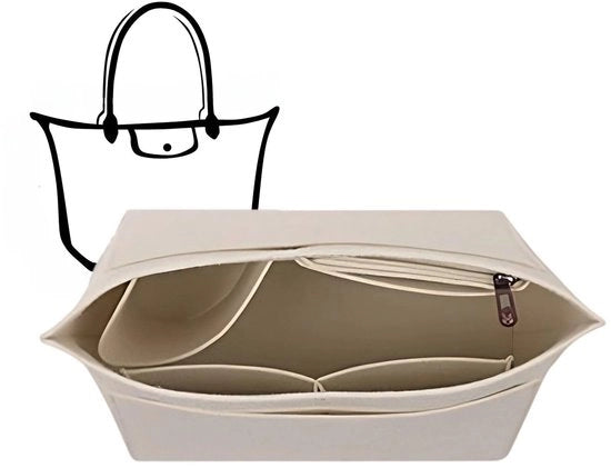 Organizzatore di Borse Premium per Borse Long, Organizzatore M di Velluto (Beige M)