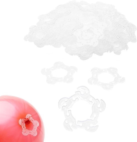 100 pezzi di clip per palloncini a forma di fiore - supporto per palloncini a sezione standard - clip di chiusura per palloncini - anello di plastica per palloncini per compleanni, feste di famiglia, matrimoni