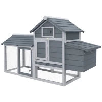 Pollaio Prefabbricato in Legno per 2 Galline con Recinzione e Nido per Cova, 150.5x54x87cm