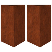 2 pz Fioriere | Cassetta per fiori | Vaso da Giardino Triangolari 50x43x75cm Acciaio Corten