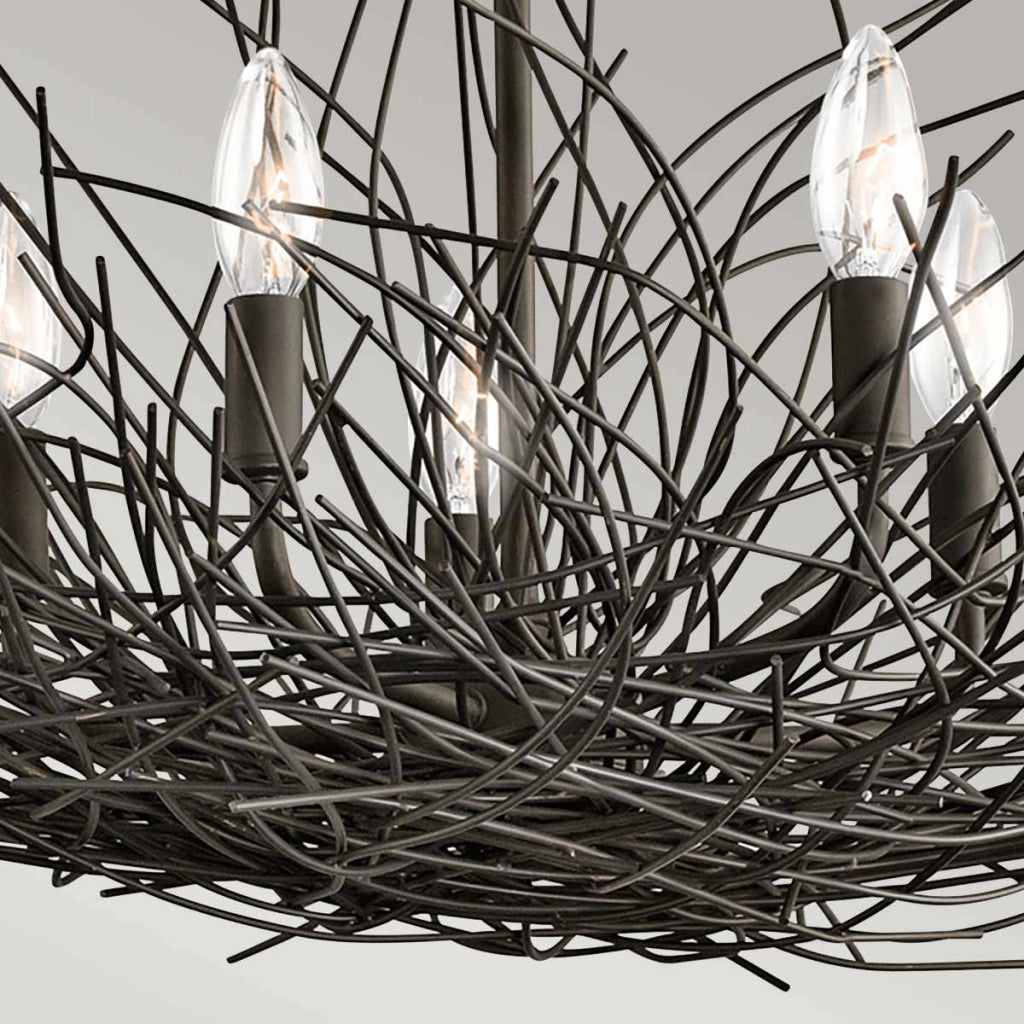 Lampadario Organique designer bronzo antico 5xE14 Kichler