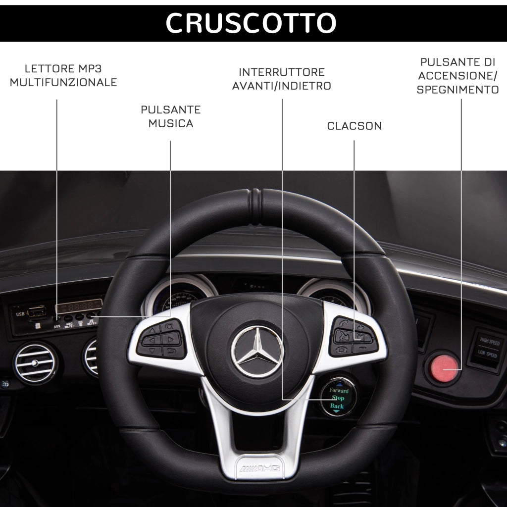 Automobile Bambini 3-5 Anni Mercedes ¨C zephmum ¨C Nero con Telecomando e Cintura di Sicurezza
