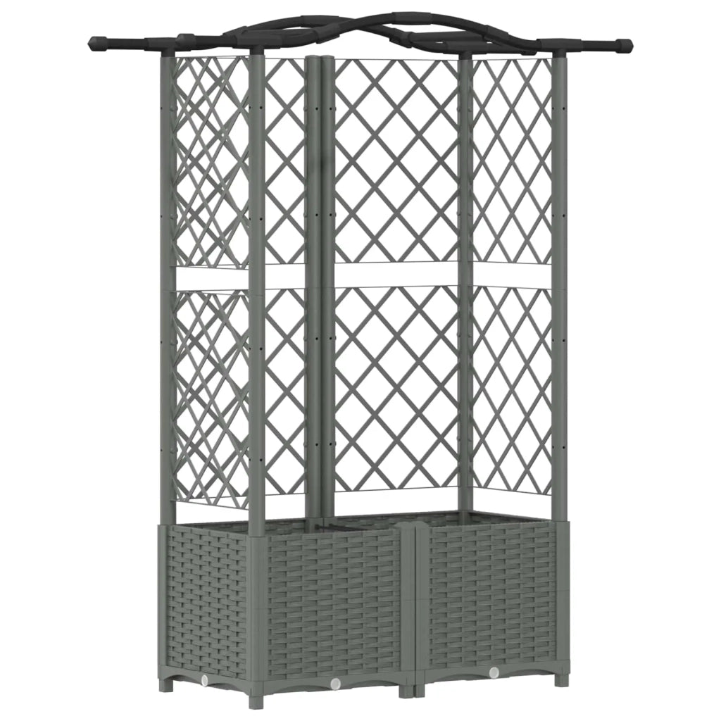 Letto Rialzato con Griglia e Tetto Grigio Chiaro PP 42032584