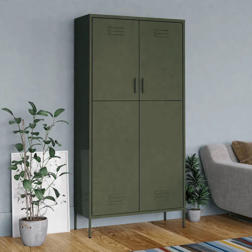 Armadio Verde Oliva 90x50x180 cm in Acciaio 336243