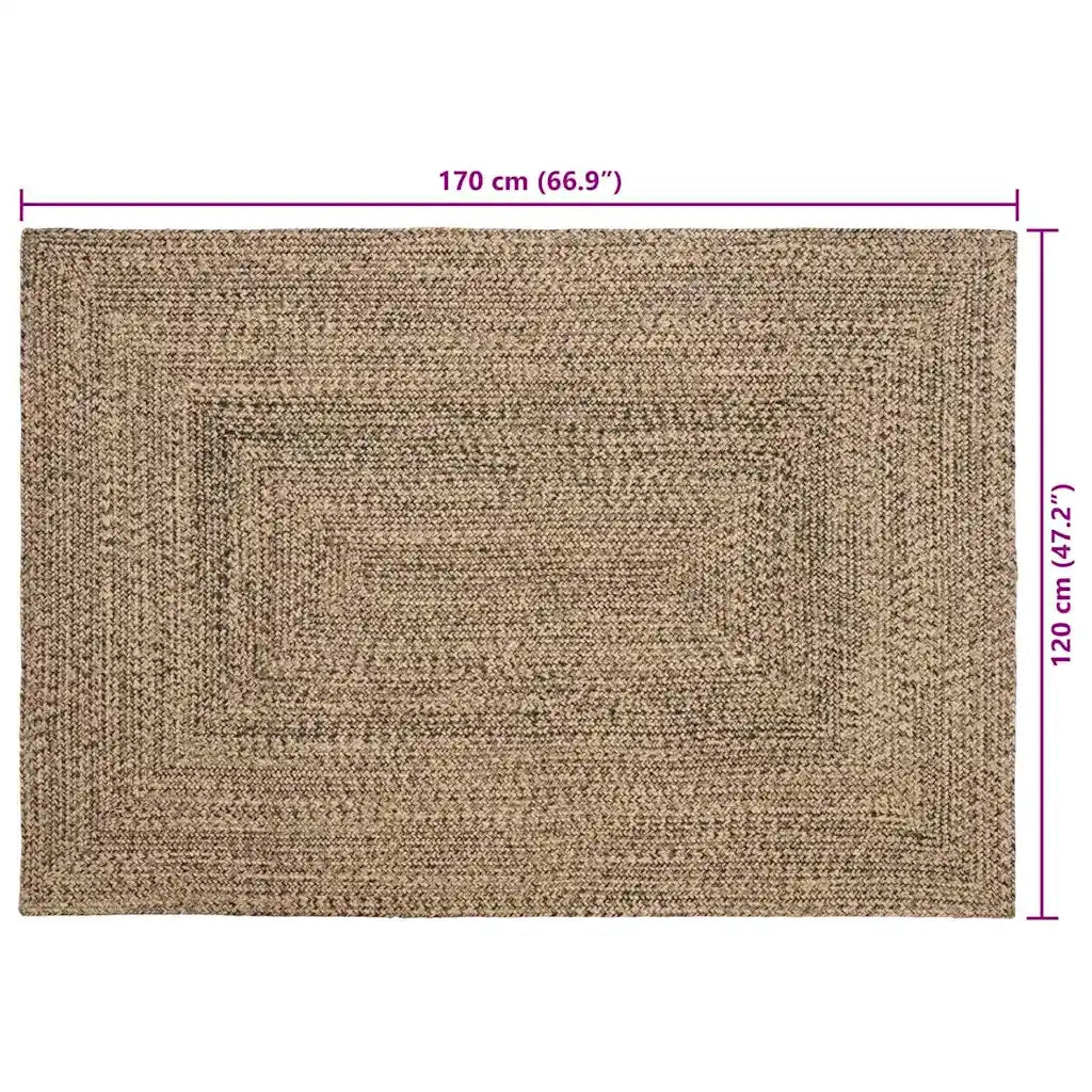 Tappeti per area Naturale e Nero 120 x 170 cm Juta