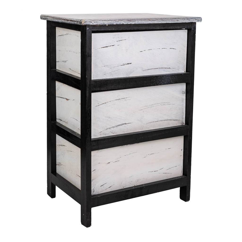 Cassettiera in legno nero 40x29x58h
