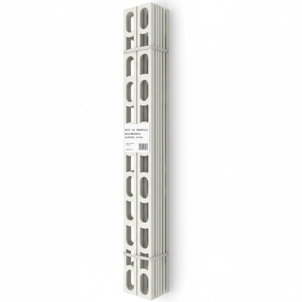 Profili in alluminio verniciato colore bianco 100 a l per finitura parete proangle *** pezzi 10 pz, confezione 1