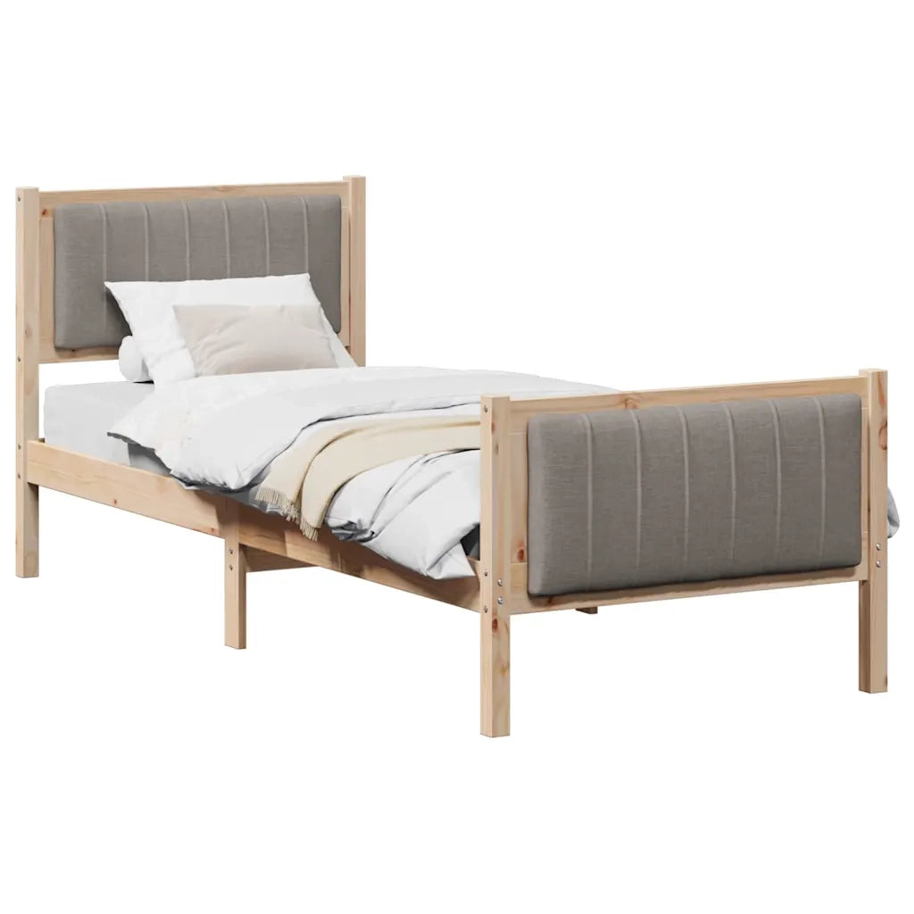Struttura del Letto con testiera Marrone e taupe 75 x 190 cm
