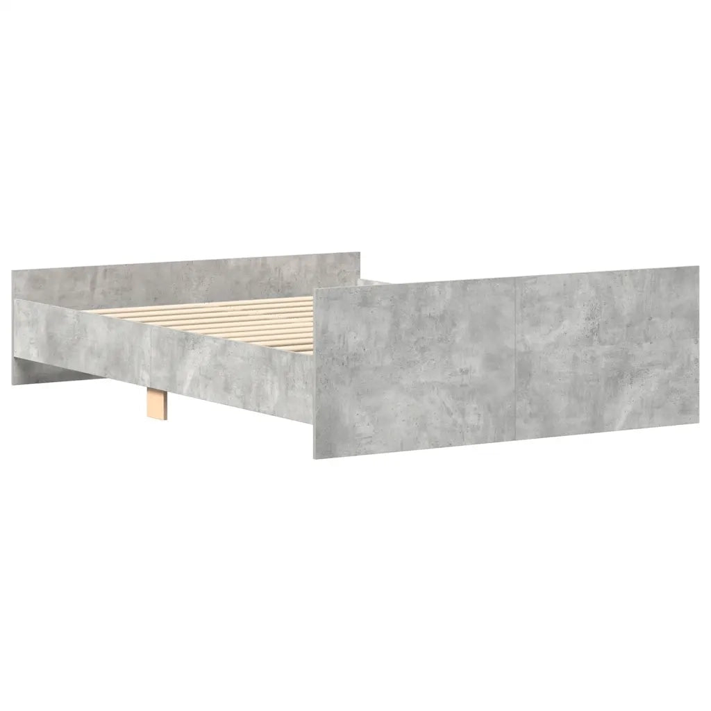 Giroletto con Testiera e Pediera Grigio Cemento 135x190 cm 3203792