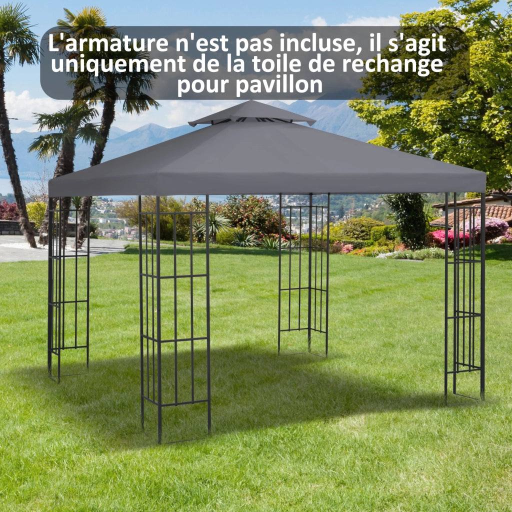 Telo di Ricambio per Gazebo ¨C zephmum ¨C 3x3 m Grigio