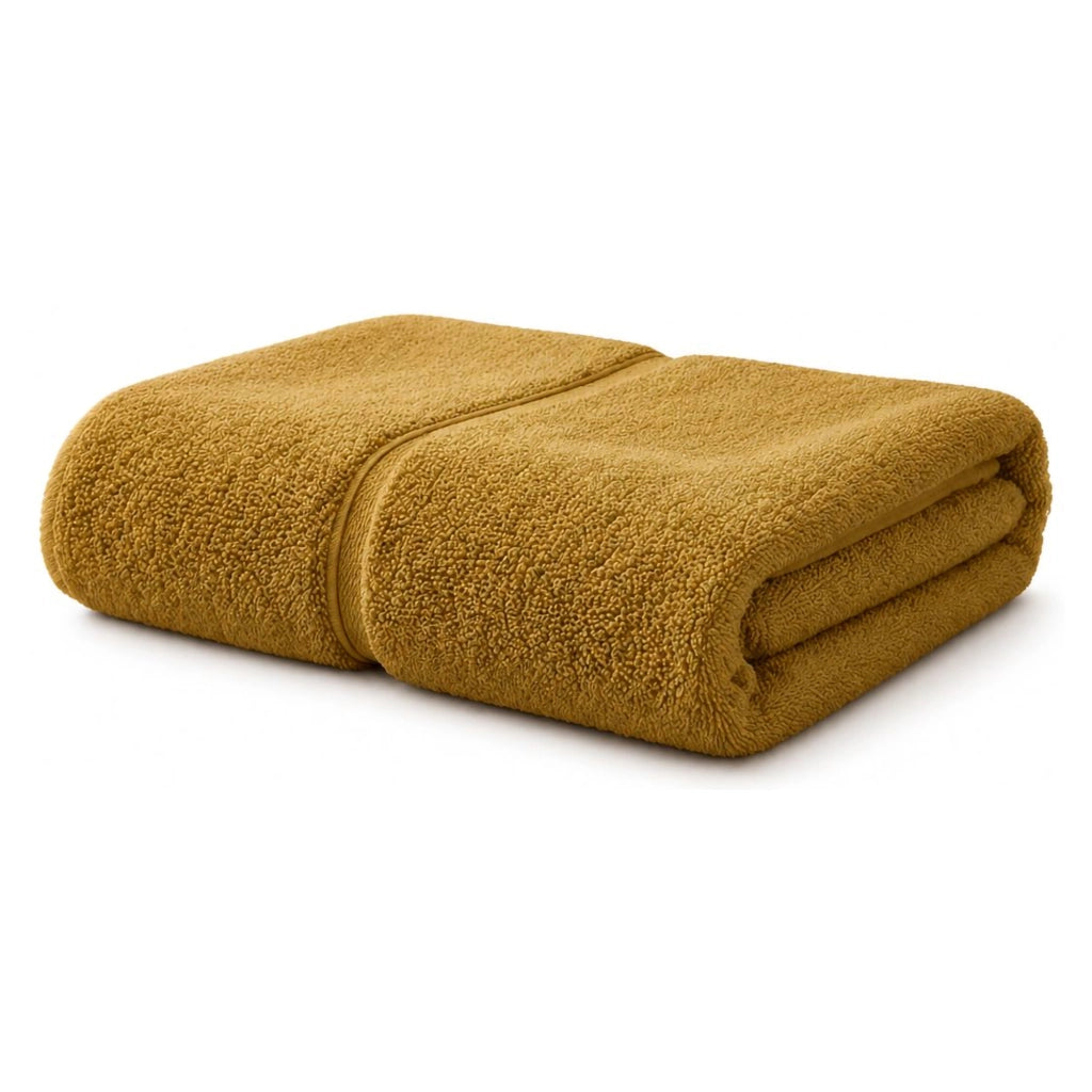 Sanaza, Telo Bagno Sfumatura Colore Struttura Senape, Giallo Senape