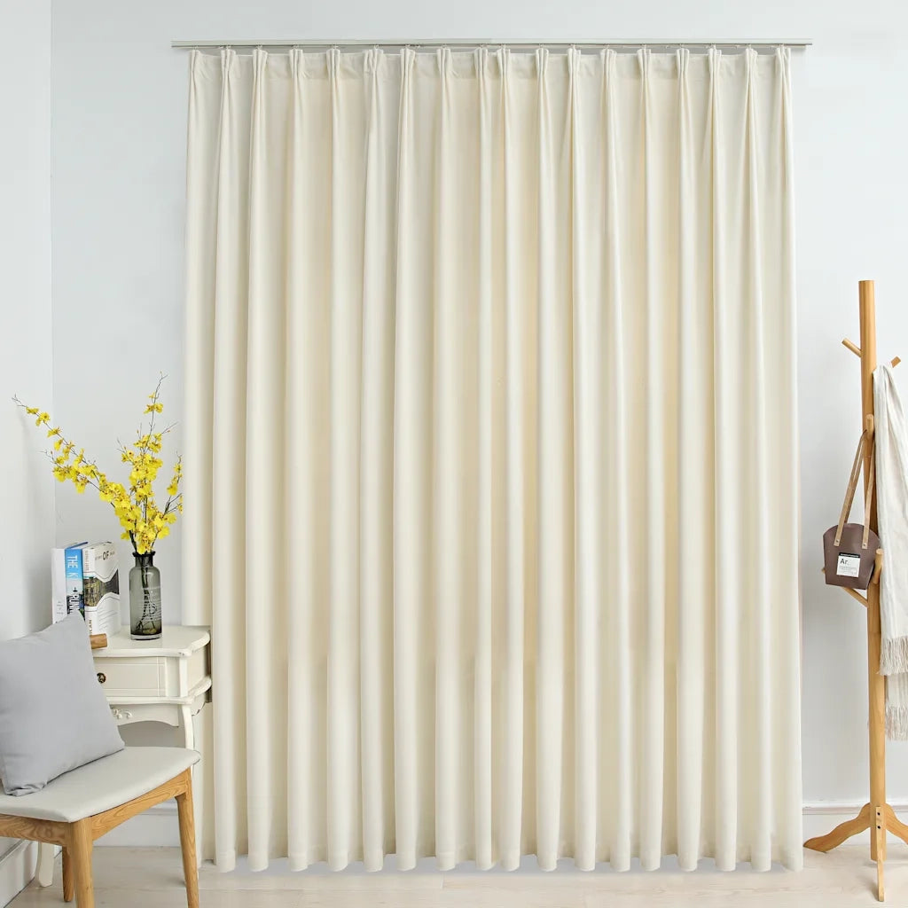 Tenda Oscurante con Ganci Crema in Velluto 290x245 cm 134519