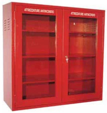 Armadio di metallo con ante scorrevoli con 2 lastre non frangibili per dispositivi di protezione individuale cm. 100x40x100h